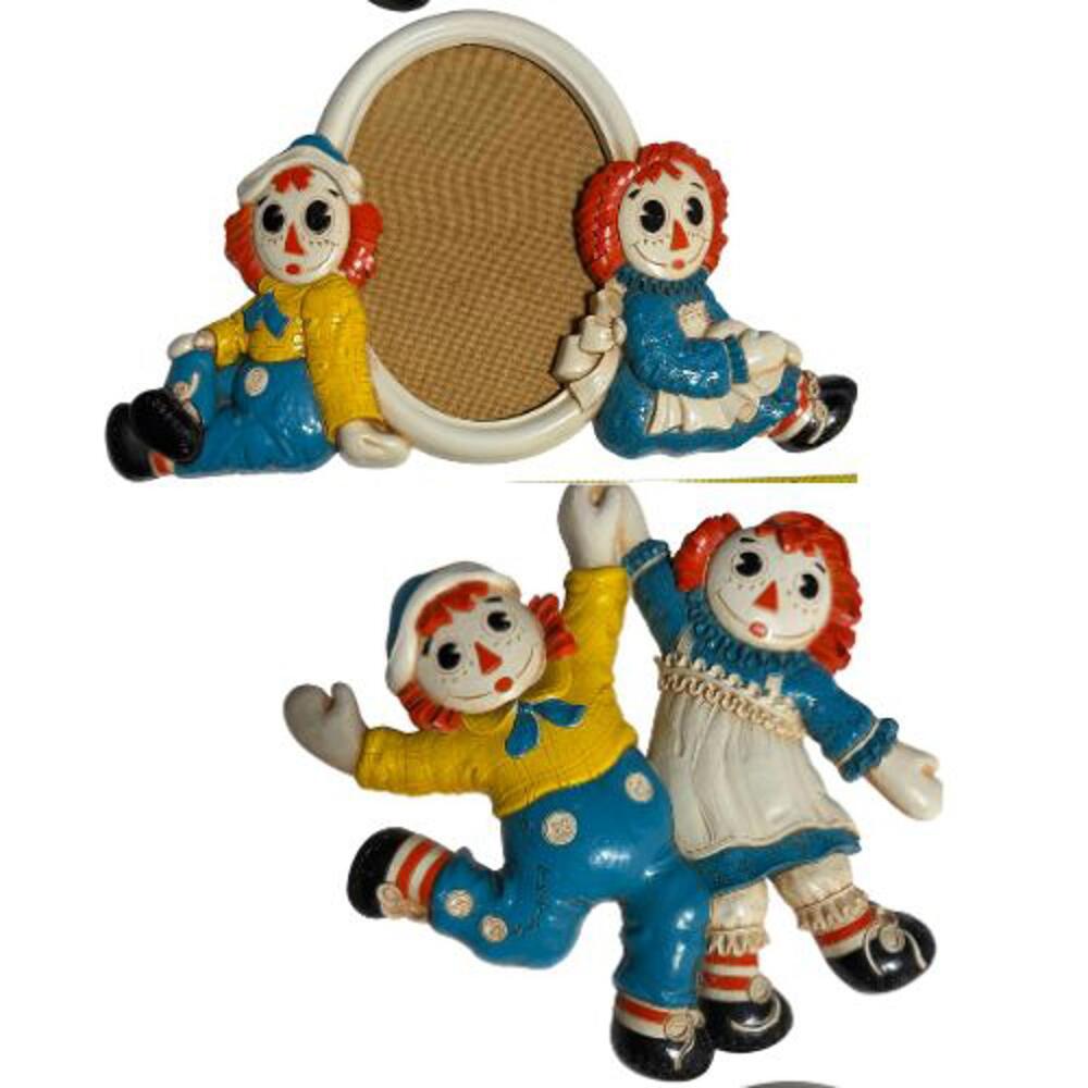 Syroco Raggedy Ann Andy Wall Decor Set 1977‎ Retro Vintage Plastic Nursery Art